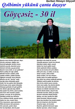 Qəlbimin yükünü çanta daşıyır – şair Qurban Hüseyn Göyçəli