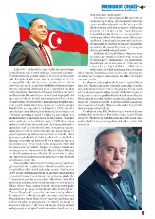"MERHEMET ÇIRAĞI" jurnalının Ulu Öndər Heydər Əliyevin doğum gününə həsr etdiyi jurnalın xüsusi buraxılışı işıq üzü gördü