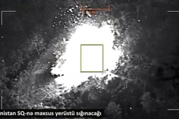 Azərbaycan Ordusunun erməni mövqelərini darmadağın etməsinin görüntüləri