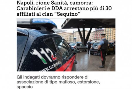İtaliyada “Kamorra” mafiya qrupuna qarşı əməliyyatda 30 nəfər həbs edilib