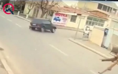 Gəncədə 16 yaşlı sürücünün öldüyü qəzanın - Videosu