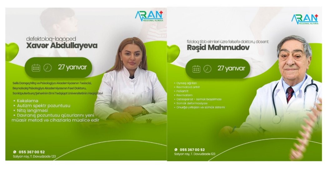 Rəşid Mahmudov Və Loqoped-Defektoloq Xavər Abdullayeva Ayın 27-I Salyanda Yerləşən Aran Regional Klinikasında Qəbul Keçirəcəklər