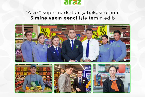“Araz” supermarketlər şəbəkəsi ötən il 5 minə yaxın gənci işlə təmin edib