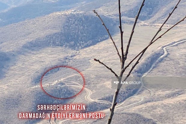 Azərbaycan hərbçilərin şərti sərhəddə darmadağın etdiyi erməni postu 